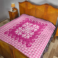 Pink Ulu Palaka Quilt Pattern Quilt Hawaii Culture Breadfruit - Polynesian Pride