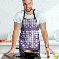 Purple Ulu Palaka Quilt Pattern Apron Hawaii Culture Breadfruit - Polynesian Pride