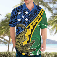 Personalised Crocodile and Shark Solomon Islands Hawaiian Shirt Polynesian Tribal Tattoo LT9 - Polynesian Pride