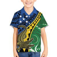 Personalised Crocodile and Shark Solomon Islands Hawaiian Shirt Polynesian Tribal Tattoo LT9 - Polynesian Pride
