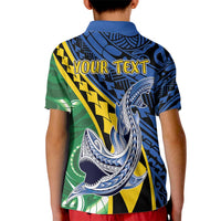 Personalised Crocodile and Shark Solomon Islands Kid Polo Shirt Polynesian Tribal Tattoo