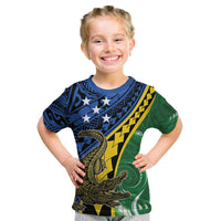 Personalised Crocodile and Shark Solomon Islands Kid T Shirt Polynesian Tribal Tattoo