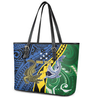 Personalised Crocodile and Shark Solomon Islands Leather Tote Bag Polynesian Tribal Tattoo LT9 - Polynesian Pride