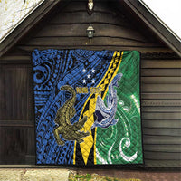 Personalised Crocodile and Shark Solomon Islands Quilt Polynesian Tribal Tattoo LT9 - Polynesian Pride