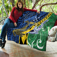 Personalised Crocodile and Shark Solomon Islands Quilt Polynesian Tribal Tattoo LT9 - Polynesian Pride