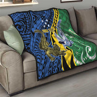 Personalised Crocodile and Shark Solomon Islands Quilt Polynesian Tribal Tattoo LT9 - Polynesian Pride