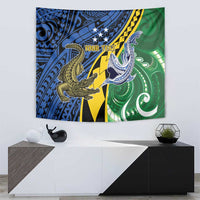 Personalised Crocodile and Shark Solomon Islands Tapestry Polynesian Tribal Tattoo LT9 - Polynesian Pride