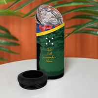 Personalised Solomon Islands Remembrance Day 4 in 1 Can Cooler Tumbler We Will Remember Them with Camouflage Style