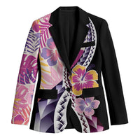 Aloha Vintage Hibiscus Lei Seamless Pattern Blazer - Polynesian Pride