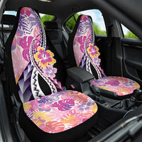 Aloha Vintage Hibiscus Lei Seamless Pattern Car Seat Cover - Polynesian Pride