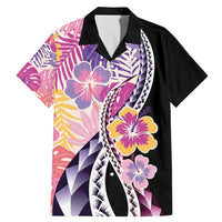 Aloha Vintage Hibiscus Lei Seamless Pattern Family Matching Mermaid Dress and Hawaiian Shirt - Polynesian Pride