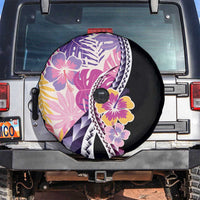 Aloha Vintage Hibiscus Lei Seamless Pattern Spare Tire Cover - Polynesian Pride