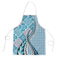 Aloha Vintage Palaka Floral Hawaiian Quilt Apron Uliuli Motif LT9 Blue - Polynesian Pride