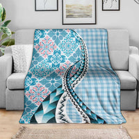 Aloha Vintage Palaka Floral Hawaiian Quilt Blanket Uliuli Motif - Polynesian Pride