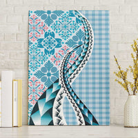 Aloha Vintage Palaka Floral Hawaiian Quilt Canvas Wall Art Uliuli Motif - Polynesian Pride