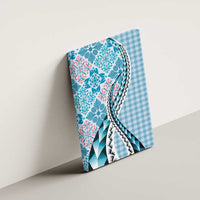 Aloha Vintage Palaka Floral Hawaiian Quilt Canvas Wall Art Uliuli Motif - Polynesian Pride