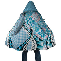 Aloha Vintage Palaka Floral Hawaiian Quilt Cloak Uliuli Motif LT9 Unisex Blue - Polynesian Pride