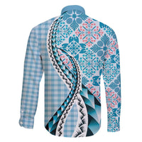 Aloha Vintage Palaka Floral Hawaiian Quilt Family Matching Mermaid Dress and Hawaiian Shirt Uliuli Motif - Polynesian Pride