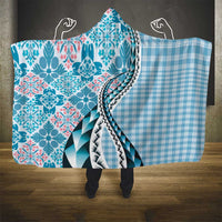 Aloha Vintage Palaka Floral Hawaiian Quilt Hooded Blanket Uliuli Motif - Polynesian Pride