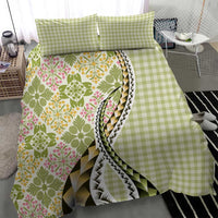 Aloha Vintage Palaka Floral Hawaiian Quilt Bedding Set Omaomao Motif - Polynesian Pride