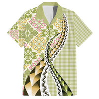 Aloha Vintage Palaka Floral Hawaiian Quilt Family Matching Summer Maxi Dress and Hawaiian Shirt Omaomao Motif - Polynesian Pride