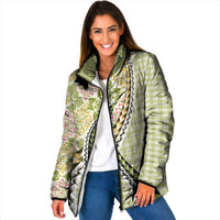Aloha Vintage Palaka Floral Hawaiian Quilt Padded Jacket Omaomao Motif - Polynesian Pride