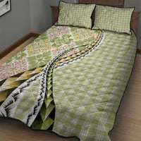 Aloha Vintage Palaka Floral Hawaiian Quilt Quilt Bed Set Omaomao Motif - Polynesian Pride