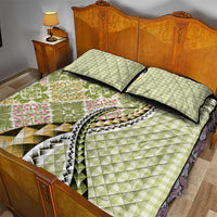 Aloha Vintage Palaka Floral Hawaiian Quilt Quilt Bed Set Omaomao Motif - Polynesian Pride