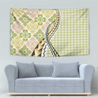 Aloha Vintage Palaka Floral Hawaiian Quilt Tapestry Omaomao Motif - Polynesian Pride