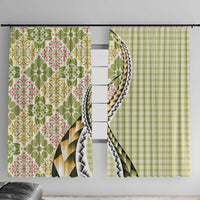 Aloha Vintage Palaka Floral Hawaiian Quilt Window Curtain Omaomao Motif - Polynesian Pride