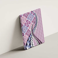 Aloha Vintage Palaka Floral Hawaiian Quilt Canvas Wall Art Akala Motif - Polynesian Pride