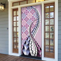 Aloha Vintage Palaka Floral Hawaiian Quilt Door Cover Akala Motif LT9 - Polynesian Pride