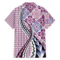 Aloha Vintage Palaka Floral Hawaiian Quilt Family Matching Puletasi and Hawaiian Shirt Akala Motif - Polynesian Pride