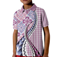 Aloha Vintage Palaka Floral Hawaiian Quilt Kid Polo Shirt Akala Motif - Polynesian Pride