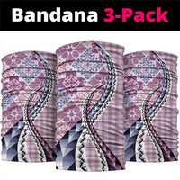 Aloha Vintage Palaka Floral Hawaiian Quilt Neck Gaiter Akala Motif - Polynesian Pride