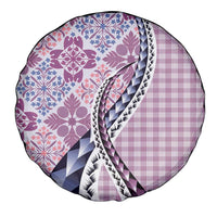 Aloha Vintage Palaka Floral Hawaiian Quilt Spare Tire Cover Akala Motif - Polynesian Pride