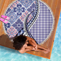 Aloha Vintage Palaka Floral Hawaiian Quilt Beach Blanket Poni Motif - Polynesian Pride