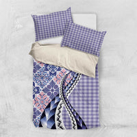 Aloha Vintage Palaka Floral Hawaiian Quilt Bedding Set Poni Motif - Polynesian Pride