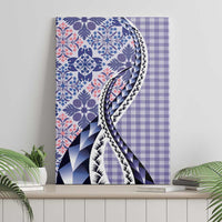 Aloha Vintage Palaka Floral Hawaiian Quilt Canvas Wall Art Poni Motif - Polynesian Pride