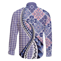 Aloha Vintage Palaka Floral Hawaiian Quilt Family Matching Long Sleeve Bodycon Dress and Hawaiian Shirt Poni Motif - Polynesian Pride