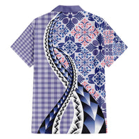 Aloha Vintage Palaka Floral Hawaiian Quilt Family Matching Tank Maxi Dress and Hawaiian Shirt Poni Motif - Polynesian Pride