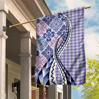 Aloha Vintage Palaka Floral Hawaiian Quilt Garden Flag Poni Motif - Polynesian Pride