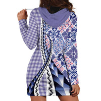 Aloha Vintage Palaka Floral Hawaiian Quilt Hoodie Dress Poni Motif - Polynesian Pride