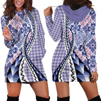 Aloha Vintage Palaka Floral Hawaiian Quilt Hoodie Dress Poni Motif - Polynesian Pride