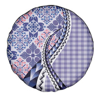 Aloha Vintage Palaka Floral Hawaiian Quilt Spare Tire Cover Poni Motif - Polynesian Pride