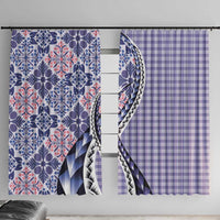 Aloha Vintage Palaka Floral Hawaiian Quilt Window Curtain Poni Motif - Polynesian Pride