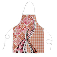 Aloha Vintage Palaka Floral Hawaiian Quilt Apron Ulaula Motif - Polynesian Pride