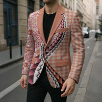 Aloha Vintage Palaka Floral Hawaiian Quilt Blazer Ulaula Motif - Polynesian Pride