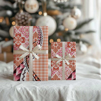 Aloha Vintage Palaka Floral Hawaiian Quilt Wrapping Paper Ulaula Motif - Polynesian Pride