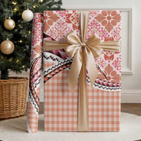 Aloha Vintage Palaka Floral Hawaiian Quilt Wrapping Paper Ulaula Motif - Polynesian Pride